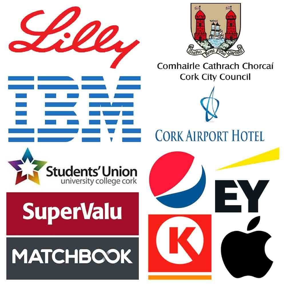Previous clients including IBM, Apple, EY, SuperValu, Lilly, Cork City Council and more