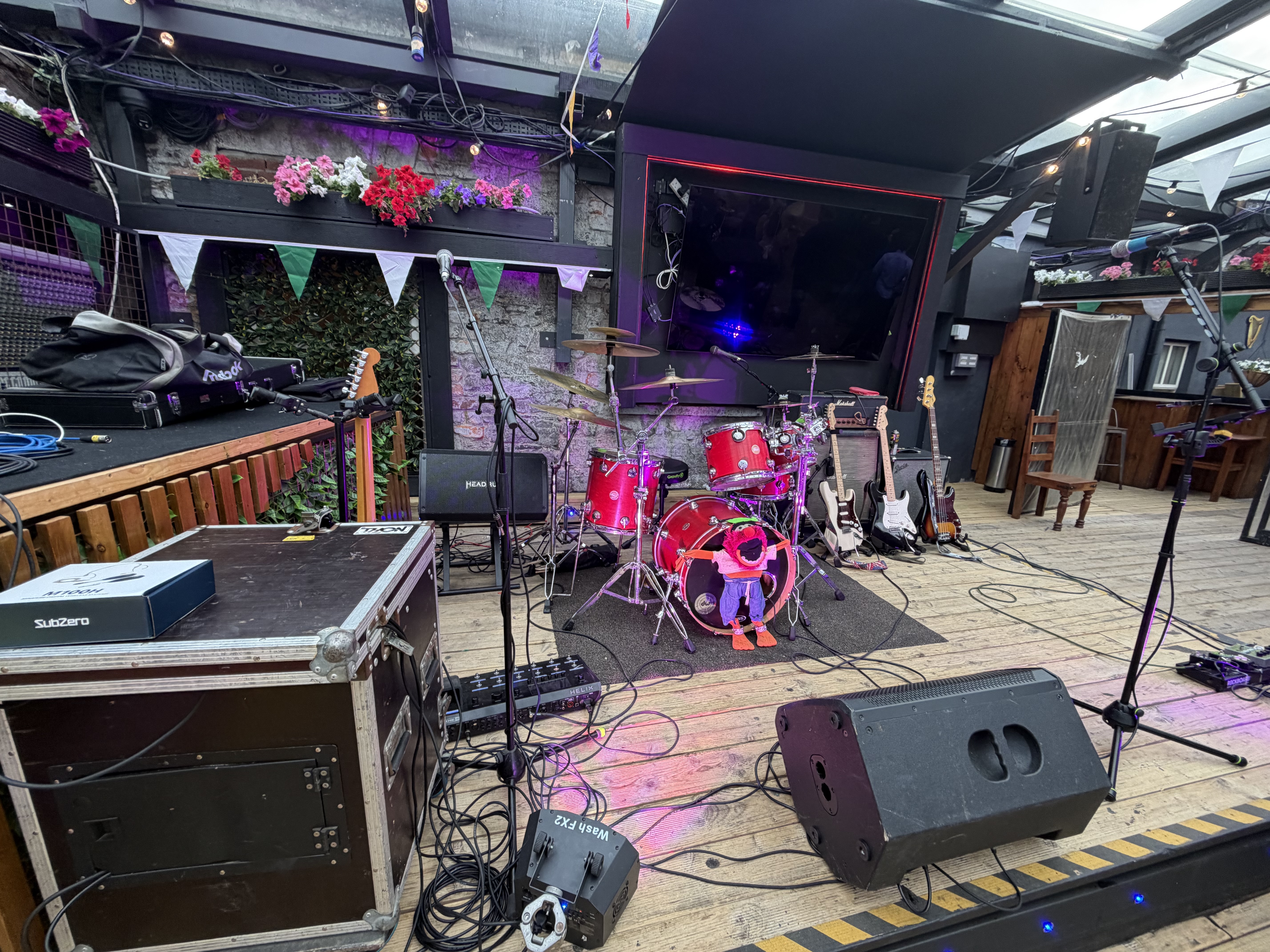 Stage and music setup at Dolans in Limerick before the WHOOP summer party